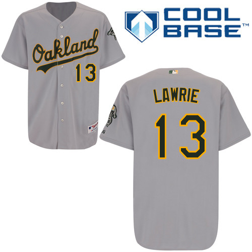 Brett Lawrie #13 Youth Baseball Jersey-Oakland Athletics Authentic Road Gray Cool Base MLB Jersey